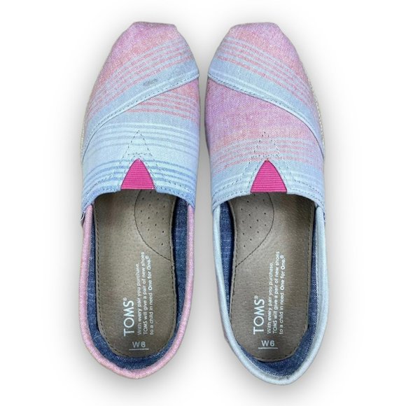 Toms Espadrille Ballet Flats 300314 Summer Stripes Slip On Multicolor Women 6 - Picture 5 of 8